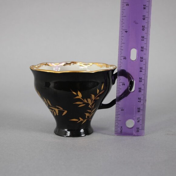 Loreiga Teacup With Saucer Black Gold Porcelain Teacup With Saucer - Picture 9 of 12